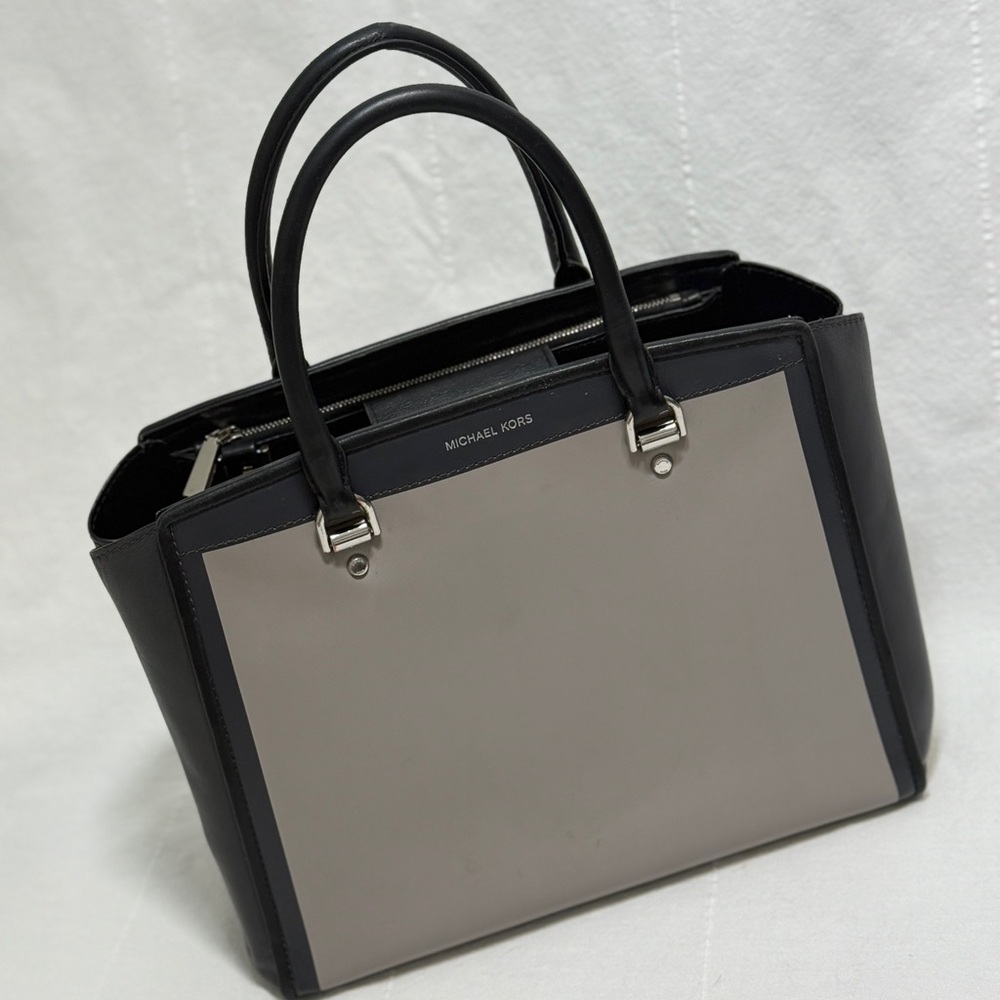 Michael Kors Black and Cream Satchel